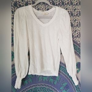 Elan white puff sleeve top
